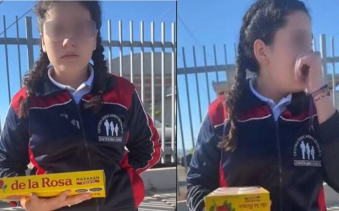 Por no querer echarle ganas a la escuela, padre pone a vender a su hija mazapanes