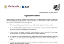 SAT lanza anuncio importante a adultos mayores con Pensión Bienestar